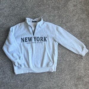 Grey New York Quarter Zip Pullover